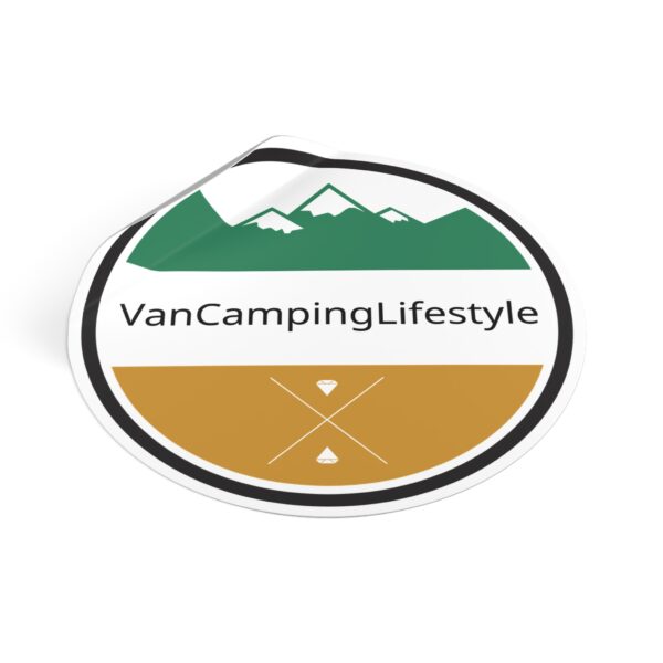 Adventure-Inspired Round Vinyl Stickers | Camper Decor, Outdoorsy Gifts, Hiking Gear, Travel Accessories, Nature Enthusiast Sticker - Image 6