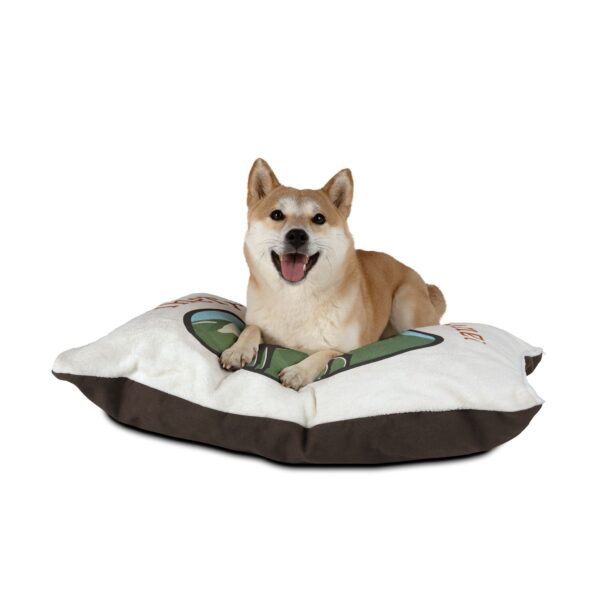 Cozy Pet Bed with Travel Themed Design, Dog Bed, Cat Bed, Personalized Pet Furniture, Ideal for Home or Travel - Image 3