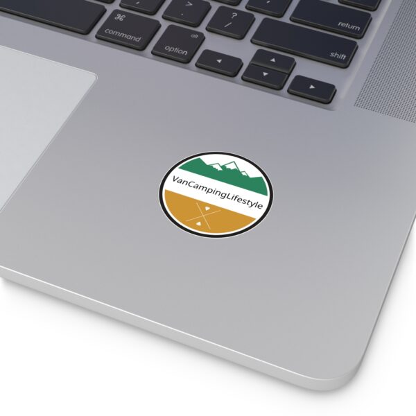 Adventure-Inspired Round Vinyl Stickers | Camper Decor, Outdoorsy Gifts, Hiking Gear, Travel Accessories, Nature Enthusiast Sticker - Image 4